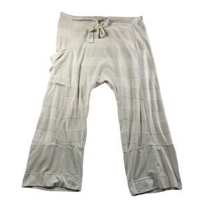 FP Beach Free People Cream Terry Cloth Striped Harem Lounge Pants Mens Medium M
